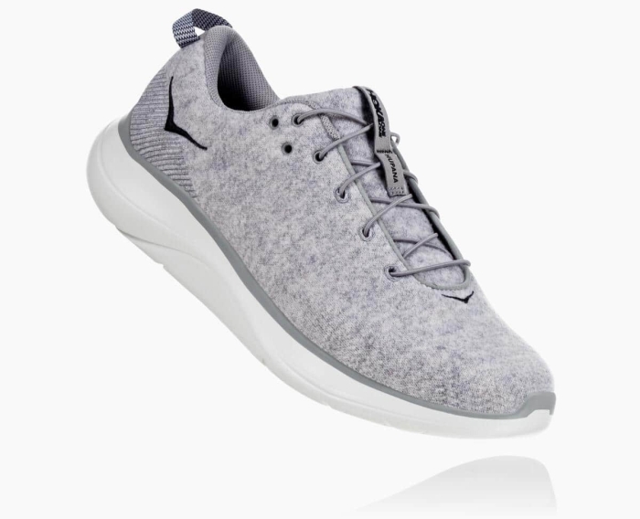 Hoka Treningssko Outlet - HOKA ONE ONE Hupana Flow Wool Herre Grå [NO-07BNGV]